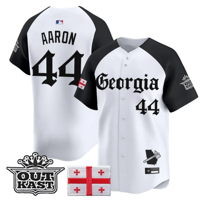 Hank Aaron Jersey #44 Atlanta Braves Georgia Outkast Gothic Stitched by My Store