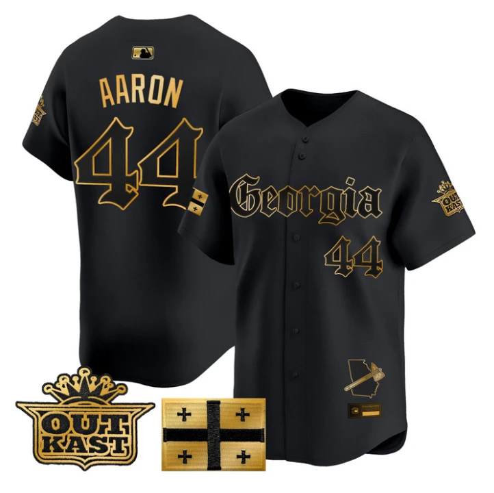 Hank Aaron Jersey #44 Atlanta Braves Georgia Outkast Gothic Stitched by My Store