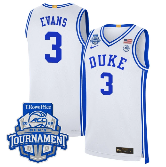 Isaiah Evans Jersey #3 Duke Blue Devils 2026 ACC Tournament Stitched by My store basketball