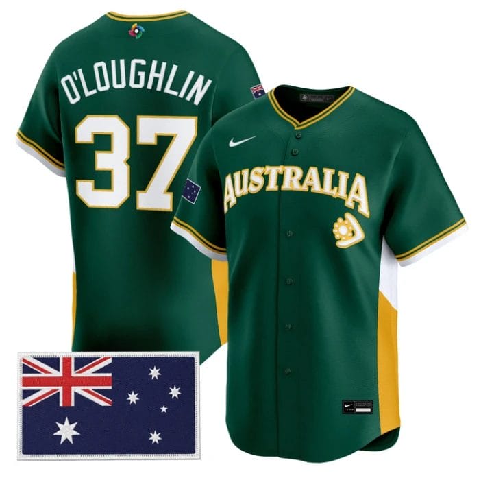 Jack O'Loughlin Jersey #37 Team Australia 2026 World Baseball Stitched by My Store