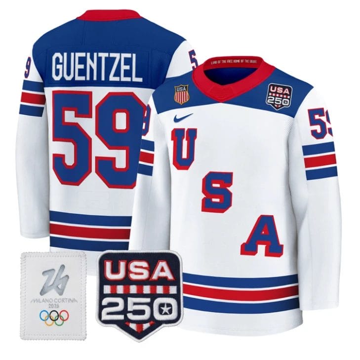Jake Guentzel Jersey #59 USA Olympic 250 Patch Hockey 2026 Stitched by Hockey David