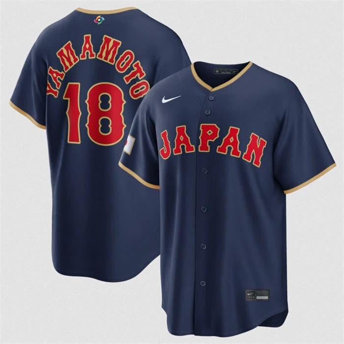 Japan Baseball #18 Yoshinobu Yamamoto Jersey Navy 2026 World Baseball Classic Road Stadium Stitched by My Store