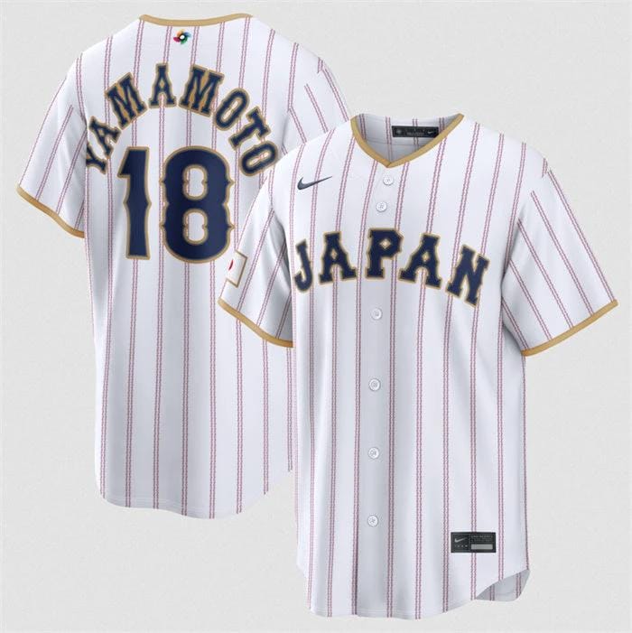 Japan Baseball #18 Yoshinobu Yamamoto Jersey White 2026 World Baseball Classic Home Stadium Stitched by My Store