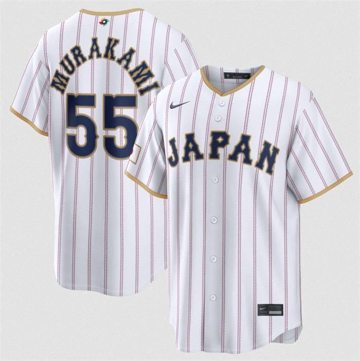 Japan Baseball #55 Munetaka Murakami Jersey White 2026 World Baseball Classic Home Stadium Stitched by My Store