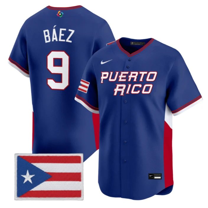 Javier Báez Jersey #9 Puerto Rico World Baseball Classic 2026 Stitched by My Store