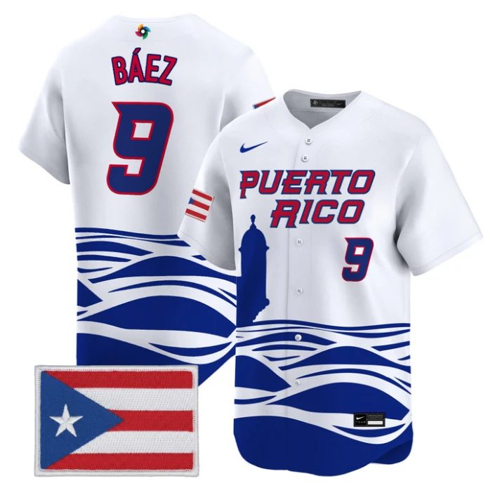 Javier Báez Jersey #9 Puerto Rico World Baseball Classic 2026 Stitched by My Store