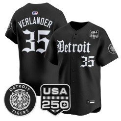 Justin Verlander Jersey #35 Detroit Tigers Gothic Edition Vapor Stitched by My Store