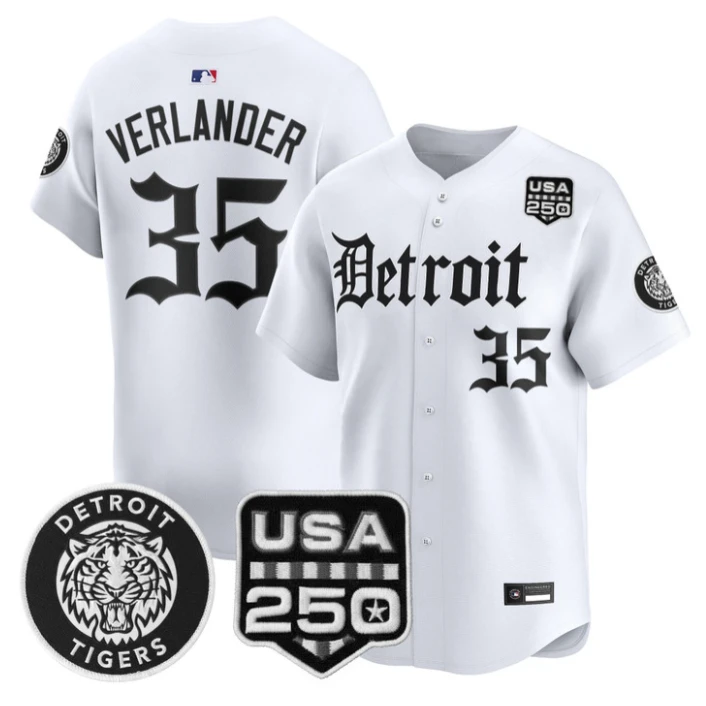 Justin Verlander Jersey #35 Detroit Tigers Gothic Edition Vapor Stitched by My Store
