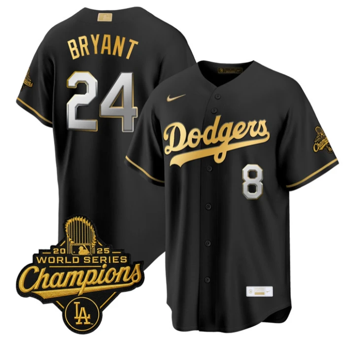 Kobe Bryant Jersey #24 Dodgers Gold Collection Premier Stitched by My Store