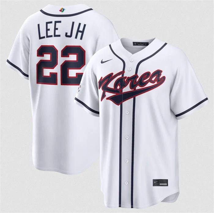 Korea Baseball #22 Jung Hoo Lee Jersey White 2026 World Baseball Classic Home Stadium Stitched by My Store