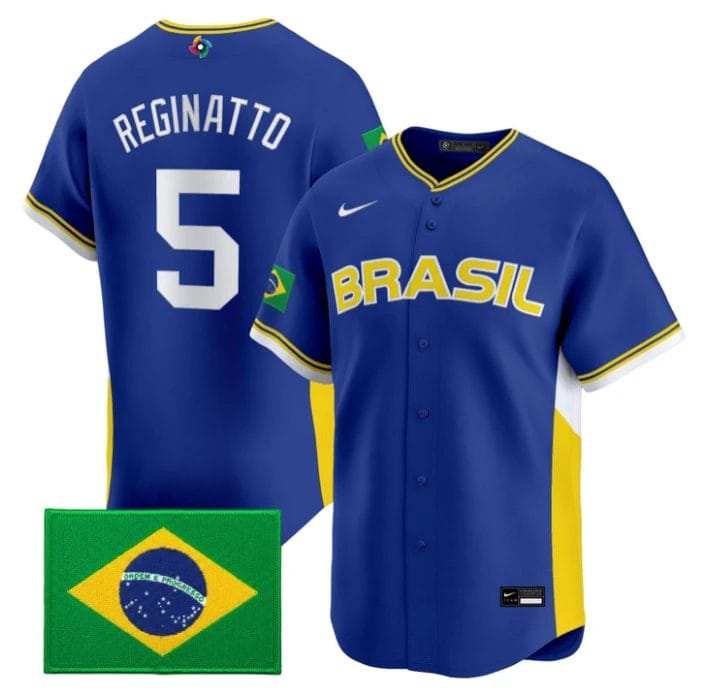Leonardo Reginatto Jersey #5 Team Brazil 2026 World Baseball Stitched by My Store