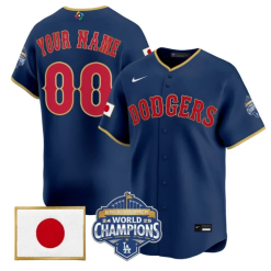 Los Angeles Dodgers Custom Jersey - All Stitched Navy by My Store