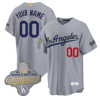 Los Angeles Dodgers Custom Jersey Baseball All Stitched Grey by My Store