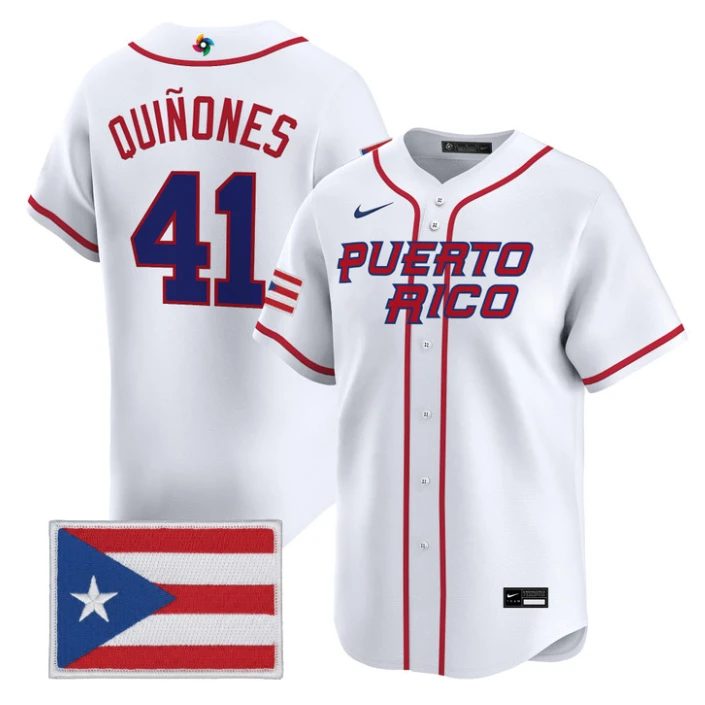Luis Quiñones Jersey #41 Puerto Rico World Baseball Classic 2026 Stitched by My Store