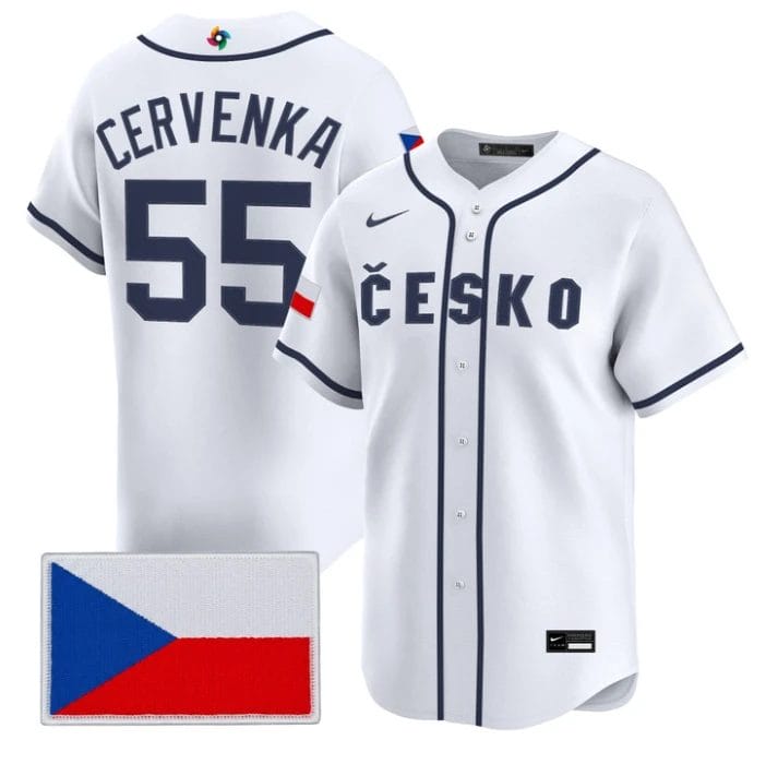 Martin Cervenka Jersey #55 Team Czechia 2026 World Baseball Stitched Navy by My Store
