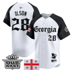 Matt Olson Jersey #28 Atlanta Braves Georgia Outkast Gothic Stitched by My Store