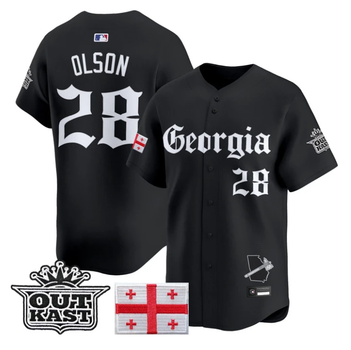 Matt Olson Jersey #28 Atlanta Braves Georgia Outkast Gothic Stitched by My Store