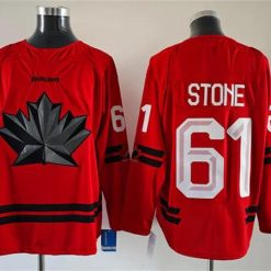 Men's Canada Hockey #61 Mark Stone Red Stitched Jersey by Hockey David