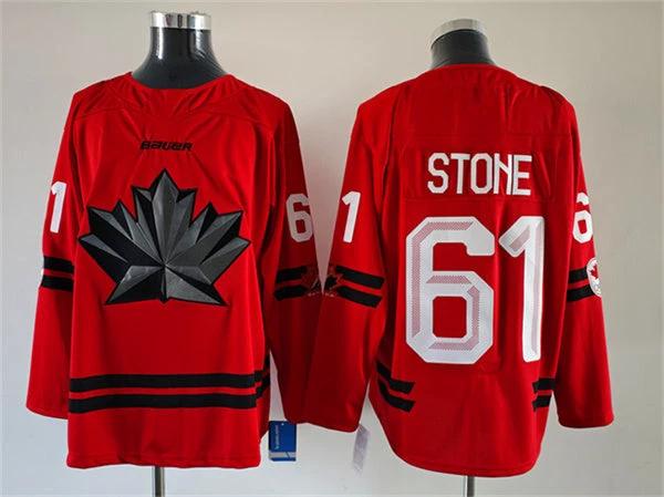 Men's Canada Hockey #61 Mark Stone Red Stitched Jersey by Hockey David