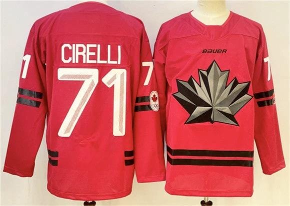Men's Canada Hockey #71 Anthony Cirelli Red Stitched Jersey by Hockey David