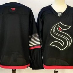 Men's Seattle Kraken Blank Black Alternate Stitched Hockey Jersey by Hockey David