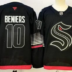 Men's Seattle Kraken #10 Matty Beniers Black 2026 Alternate Stitched Hockey Jersey by Hockey David