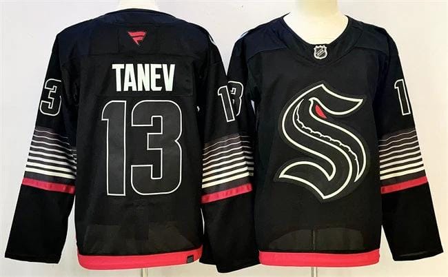 Men's Seattle Kraken #13 Brandon Tanev Black 2026 Alternate Stitched Hockey Jersey by Hockey David