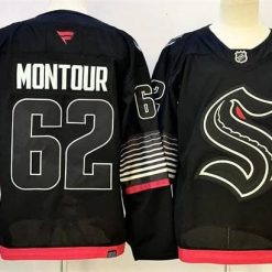Men's Seattle Kraken #62 Brandon Montour Black 2026 Alternate Stitched Hockey Jersey by Hockey David