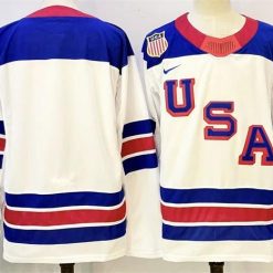 Men's USA Blank White 2025-2026 Stitched Hockey Jersey by Hockey David