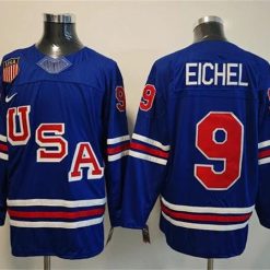 Men's USA #9 Jack Eichel Royal 2025-2026 Stitched Jersey by Hockey David