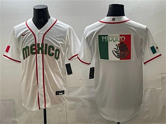 Mexico Baseball Jersey Team Big Logo White 2026 World Baseball Classic Home Stadium Stitched by My Store