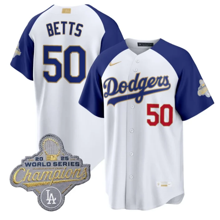 Mookie Betts Jersey #50 Dodgers Gold Collection Premier Stitched by My Store