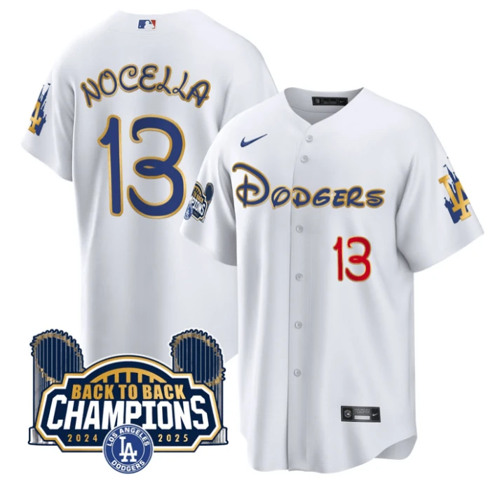 NOCELLA #13 Los Angeles Dodgers White Jersey - All Stitched by My Store
