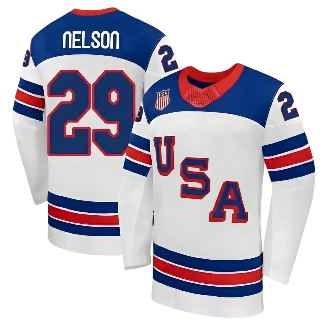 Nelson Team USA Winter Olympics 2026 Hockey Jersey White All Stitched by Hockey David