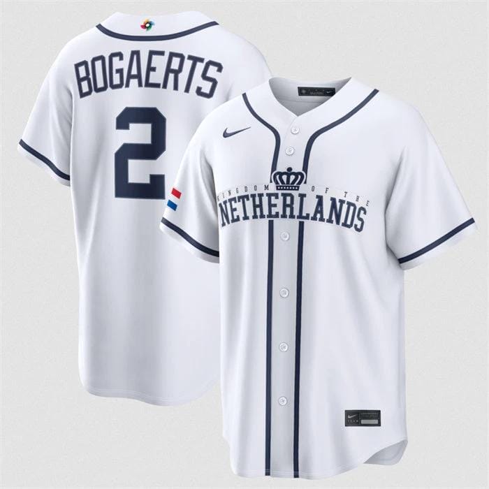 Netherlands Baseball #2 Xander Bogaerts Jersey White 2026 World Baseball Classic Home Stadium Stitched by My Store