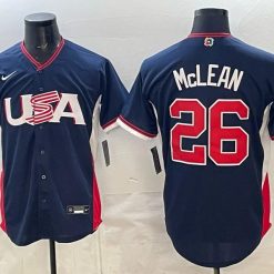 Nolan McLean Jersey #26 USA Baseball 2026 World Baseball Classic Stitched Navy by My Store