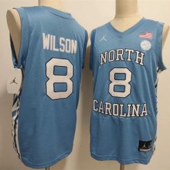 North Carolina Tar Heels #8 Caleb Wilson Blue Limited College Stitched Jersey by My store basketball