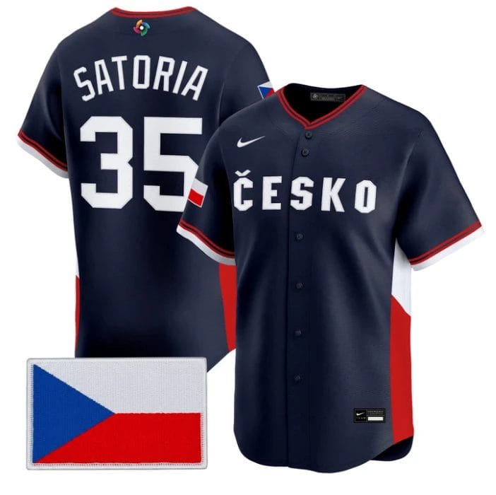 Ondřej Satoria Jersey #35 Team Czechia 2026 World Baseball Stitched by My Store