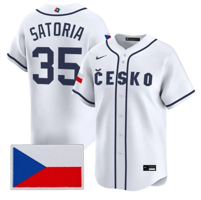 Ondřej Satoria Jersey #35 Team Czechia 2026 World Baseball Stitched by My Store