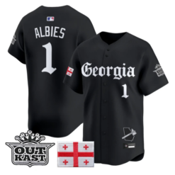 Ozzie Albies Jersey #1 Atlanta Braves Georgia Outkast Gothic Stitched by My Store
