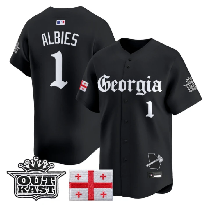 Ozzie Albies Jersey #1 Atlanta Braves Georgia Outkast Gothic Stitched by My Store