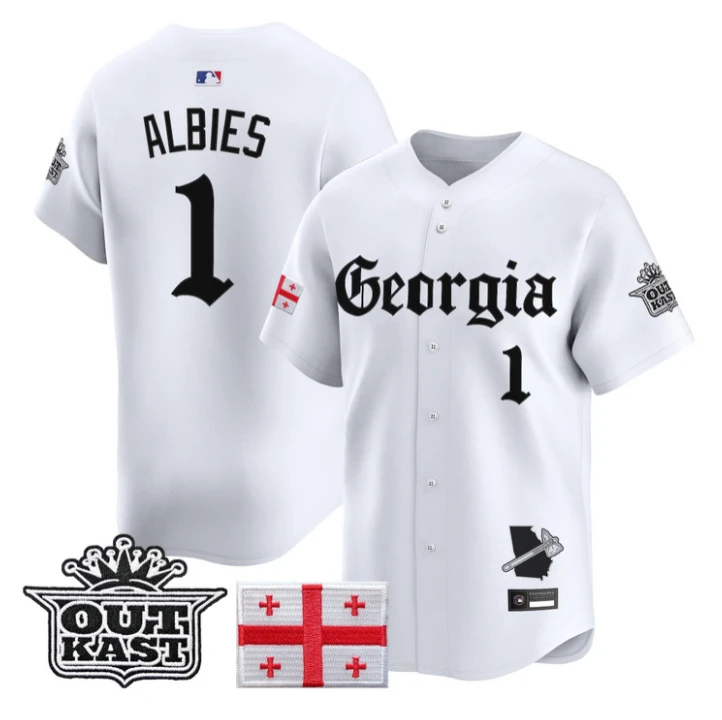Ozzie Albies Jersey #1 Atlanta Braves Georgia Outkast Gothic Stitched by My Store