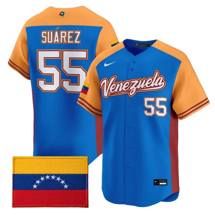 Ranger Suárez Jersey #55 Venezuela World Baseball Classic 2026 Stitched by My Store