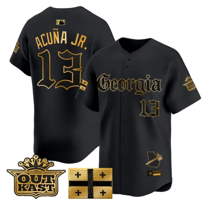 Ronald Acuna Jr Jersey #13 Atlanta Braves Georgia Outkast Gothic by My Store