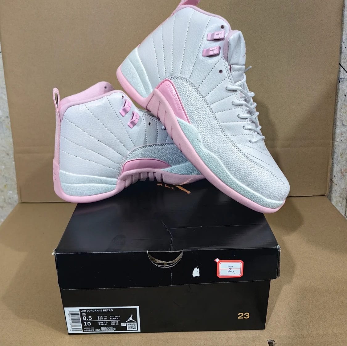 Air Jordan 12 White Pearl Pink Shoes Sneakers by Air Jordan