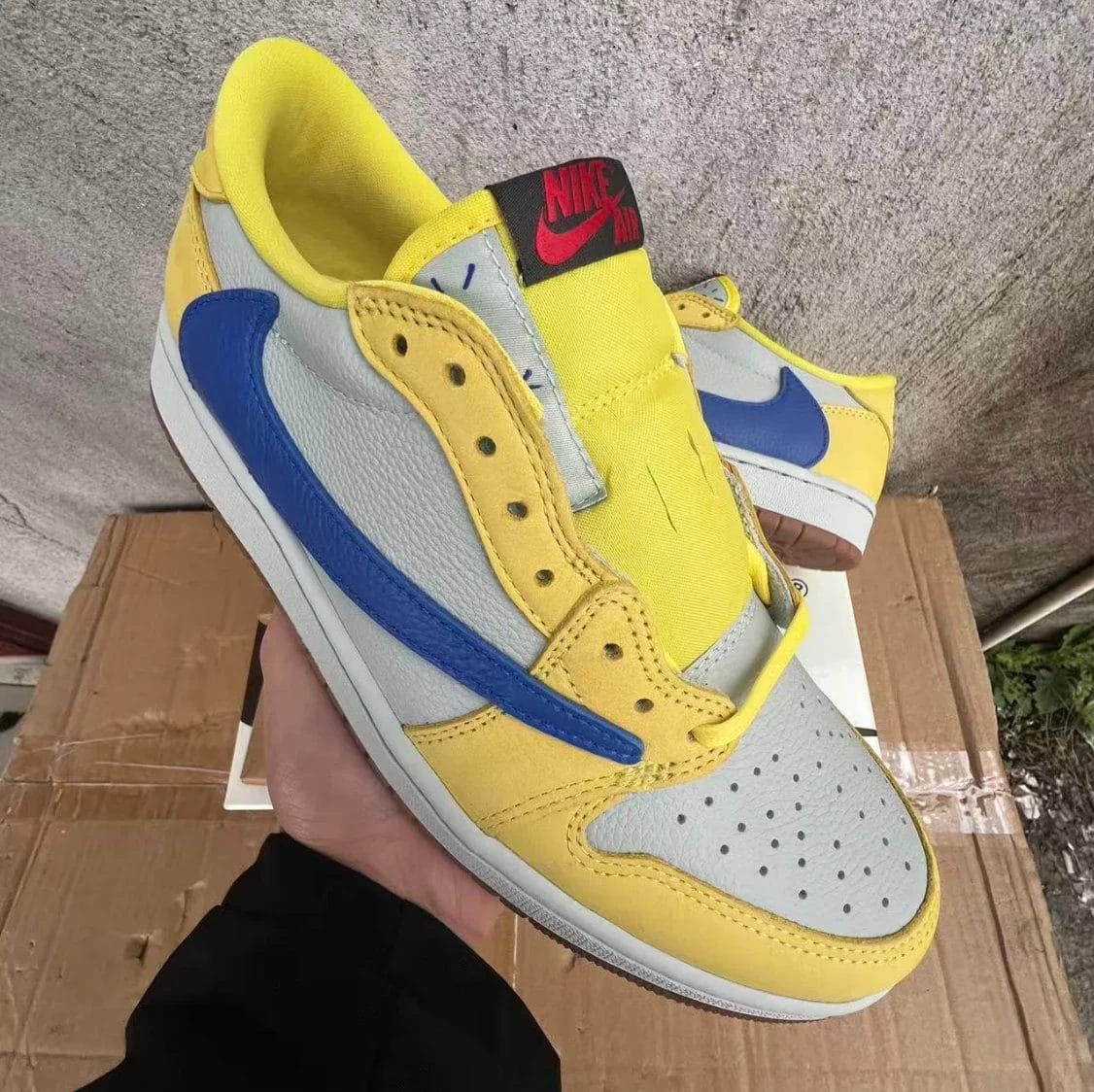 Travis Scott x Air Jordan 1 Retro Low Canary Shoes Sneakers by Air Jordan