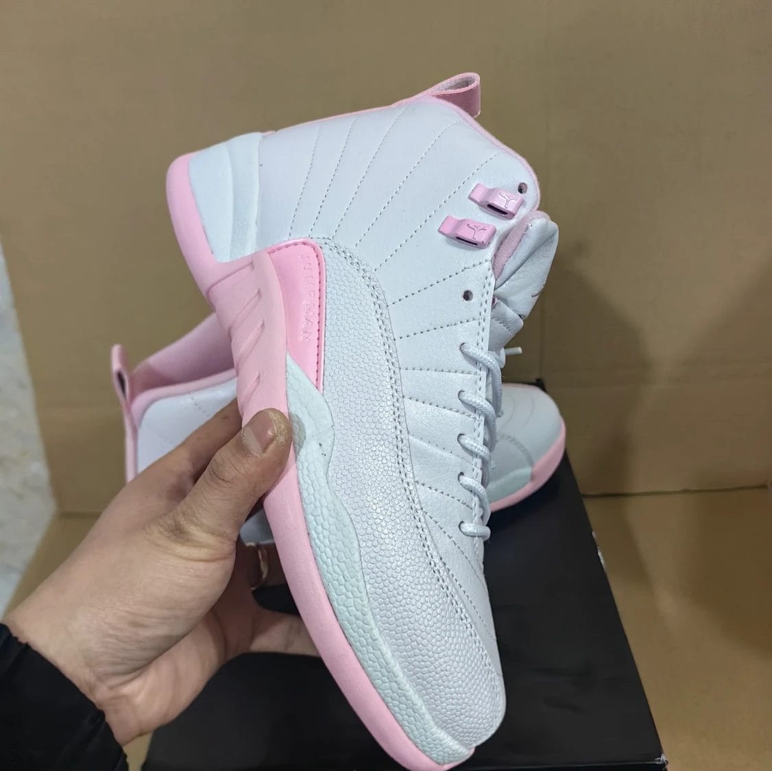 Air Jordan 12 White Pearl Pink Shoes Sneakers by Air Jordan