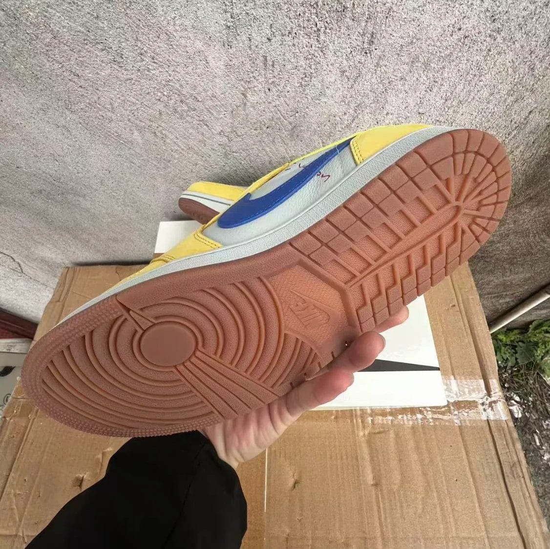 Travis Scott x Air Jordan 1 Retro Low Canary Shoes Sneakers by Air Jordan