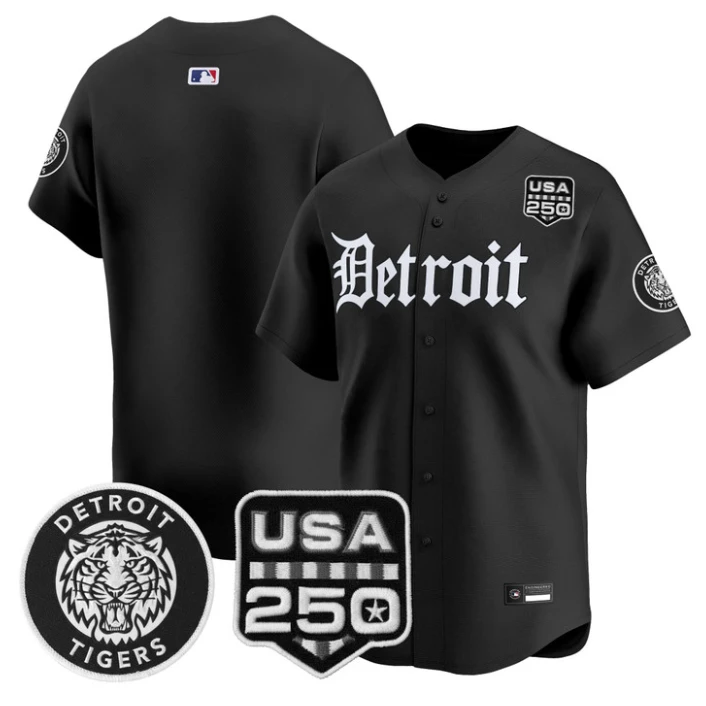 Team Jersey Blank Detroit Tigers Gothic Edition Vapor Limited Stitched by My Store