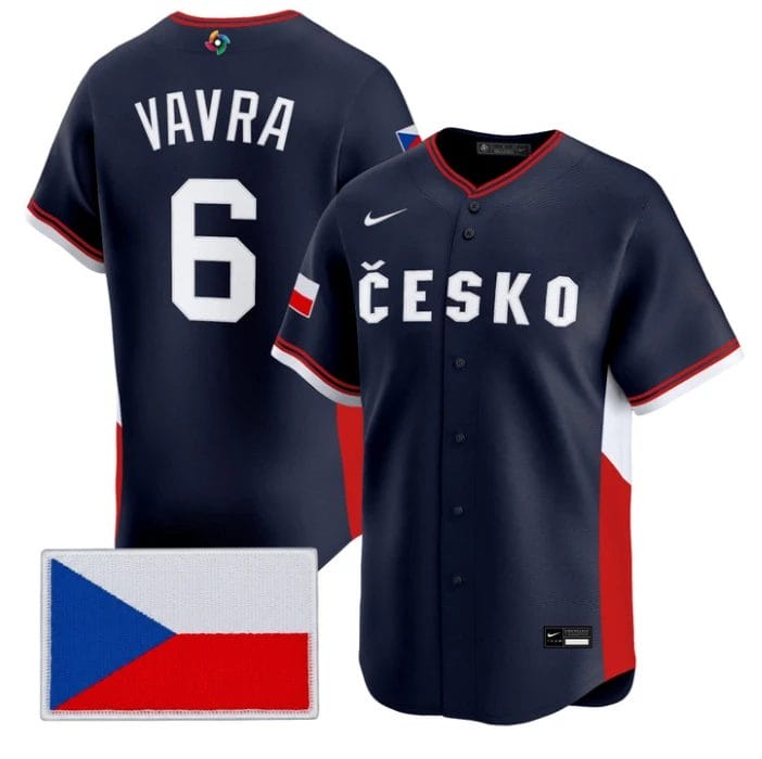 Terrin Vavra Jersey #6 Team Czechia 2026 World Baseball Classic Stitched by My Store